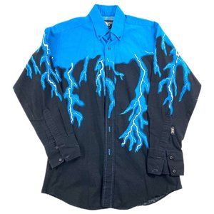 Vintage Brooks & Dunn Shirt Size M Purple Black Lightning Strikes Usa Made